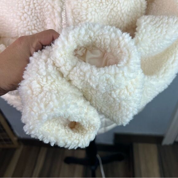 Fabletics Nelly Mixed Media Half Zip Ivory Pocket Pull Over Sherpa Jacket Sz  M - Picture 10 of 11